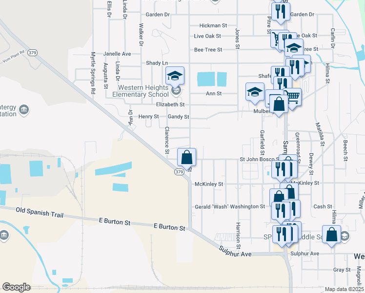 map of restaurants, bars, coffee shops, grocery stores, and more near 1799 Gwen Dr in Westlake
