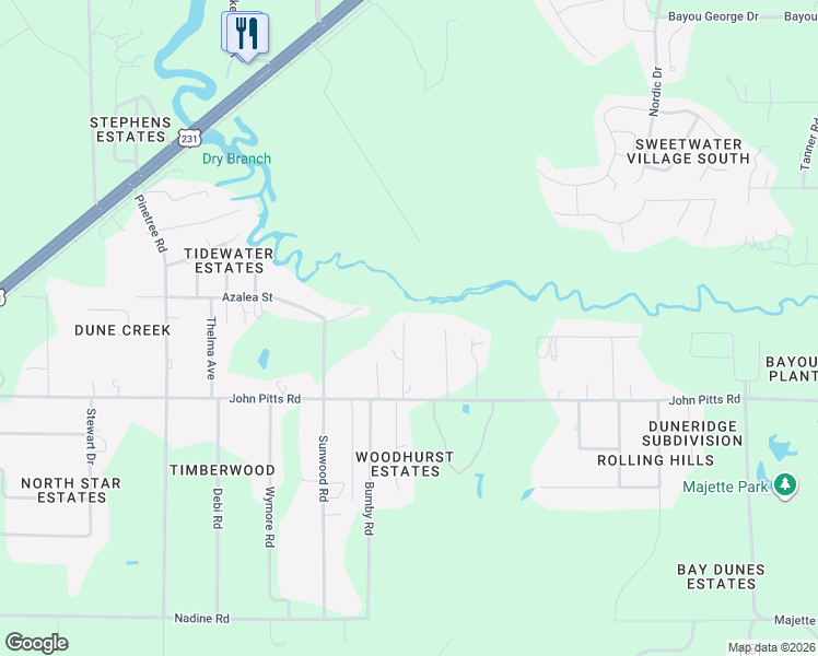 map of restaurants, bars, coffee shops, grocery stores, and more near 5621 Hathaway Road in Panama City