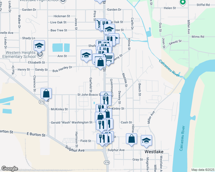 map of restaurants, bars, coffee shops, grocery stores, and more near 1312-1398 Sampson St in Westlake