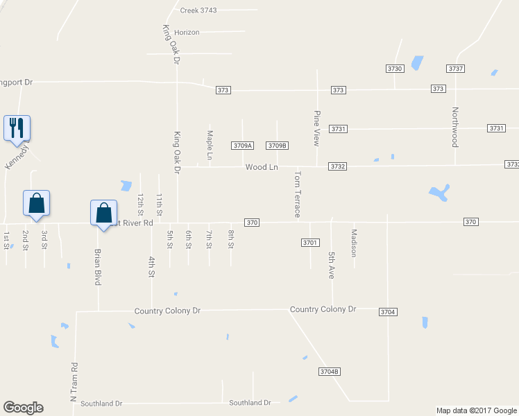 map of restaurants, bars, coffee shops, grocery stores, and more near 87 County Road 370 in Splendora