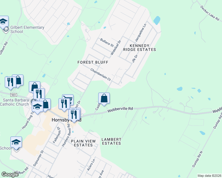 map of restaurants, bars, coffee shops, grocery stores, and more near 5321 Cadillac Drive in Austin