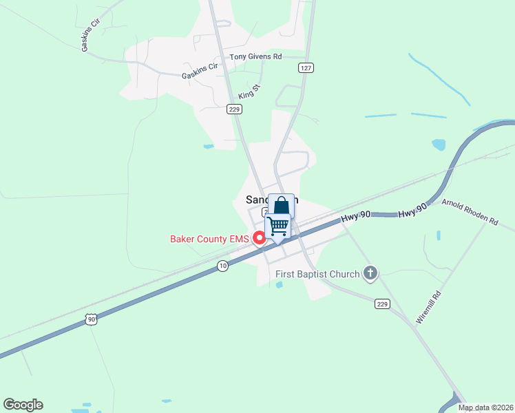 map of restaurants, bars, coffee shops, grocery stores, and more near in Sanderson