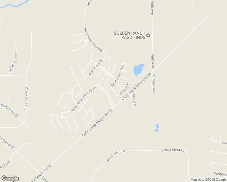 map of restaurants, bars, coffee shops, grocery stores, and more near Buffalo Gap Trail in Conroe