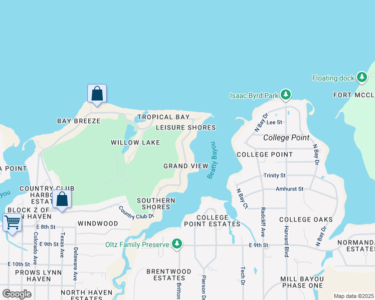 map of restaurants, bars, coffee shops, grocery stores, and more near 2606 Country Club Drive in Lynn Haven