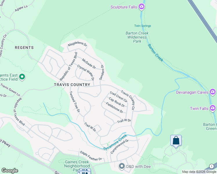 map of restaurants, bars, coffee shops, grocery stores, and more near 4156 Travis Country Circle in Austin