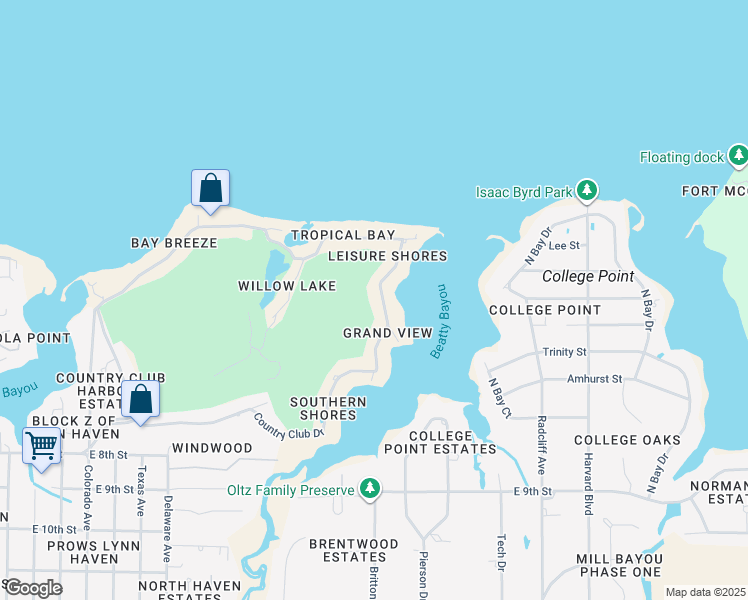 map of restaurants, bars, coffee shops, grocery stores, and more near 2603 Country Club Drive in Lynn Haven