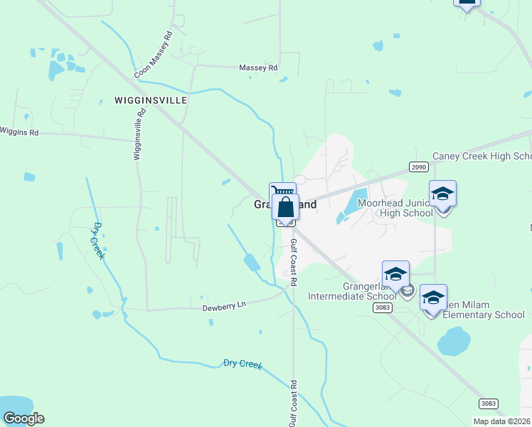 map of restaurants, bars, coffee shops, grocery stores, and more near 15780 Farm to Market Road 3083 in Conroe