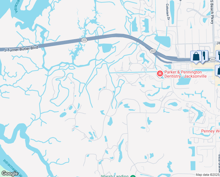 map of restaurants, bars, coffee shops, grocery stores, and more near 229 Royal Tern Road North in Ponte Vedra Beach