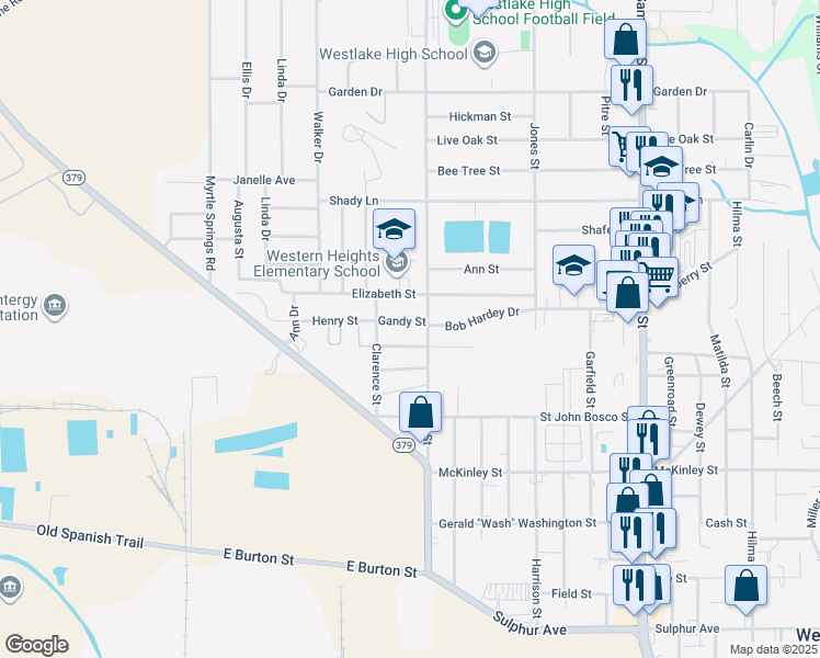 map of restaurants, bars, coffee shops, grocery stores, and more near 1708 West Krause Street in Westlake