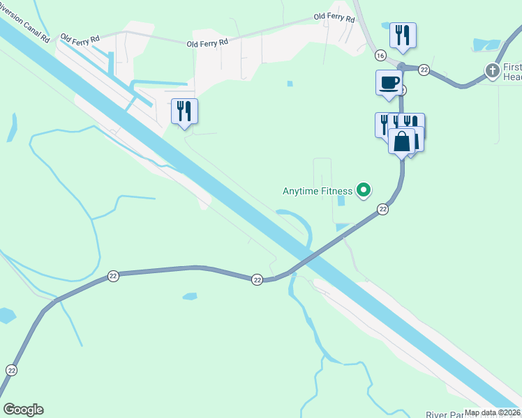 map of restaurants, bars, coffee shops, grocery stores, and more near 12394 Bayou Terrace Drive in Saint Amant
