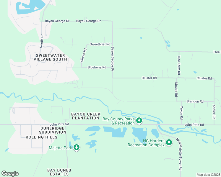 map of restaurants, bars, coffee shops, grocery stores, and more near 5636 Bayou George Drive in Panama City