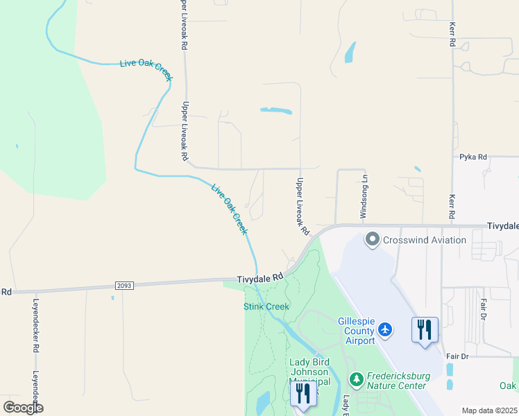 map of restaurants, bars, coffee shops, grocery stores, and more near 1996 Upper Liveoak Road in Fredericksburg