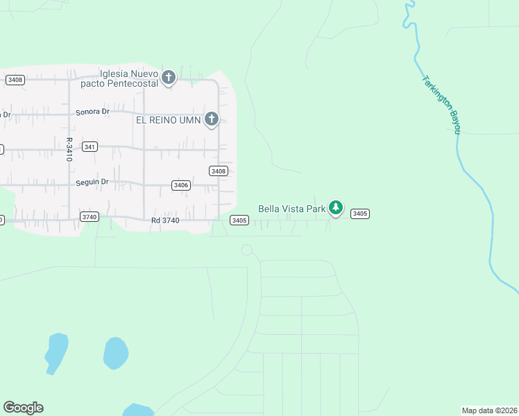 map of restaurants, bars, coffee shops, grocery stores, and more near 2099 Road 3405 in Cleveland