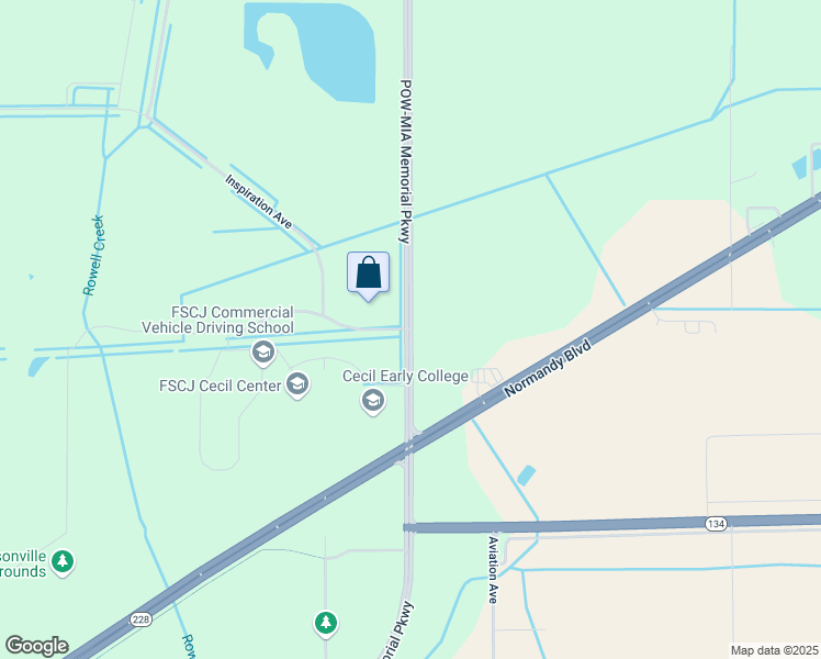map of restaurants, bars, coffee shops, grocery stores, and more near New World Avenue in Jacksonville