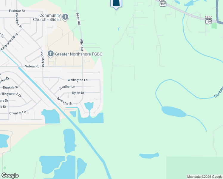 map of restaurants, bars, coffee shops, grocery stores, and more near 56483 Hannemann Drive in Slidell