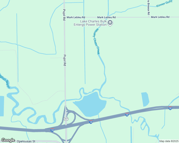 map of restaurants, bars, coffee shops, grocery stores, and more near 677-841 Pujol Road in Lake Charles