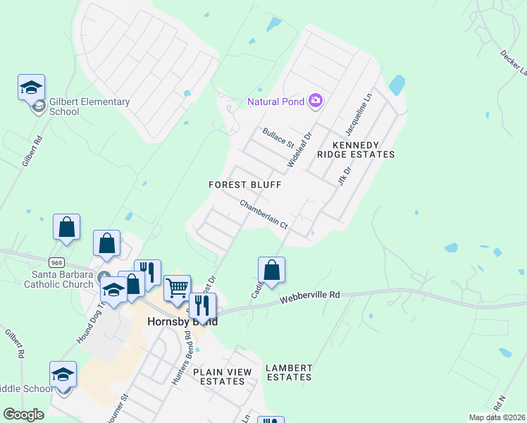 map of restaurants, bars, coffee shops, grocery stores, and more near 15109 Mossycup Lane in Austin
