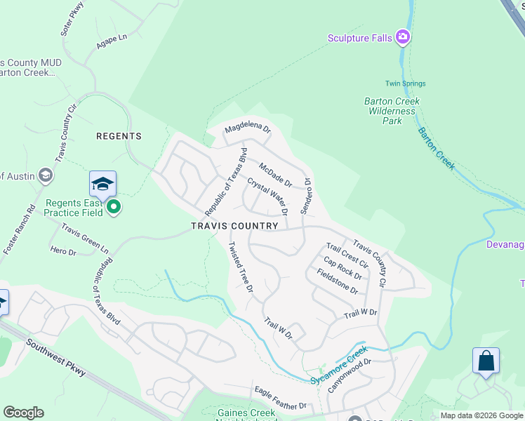 map of restaurants, bars, coffee shops, grocery stores, and more near 4201 Bowstring Cove in Austin