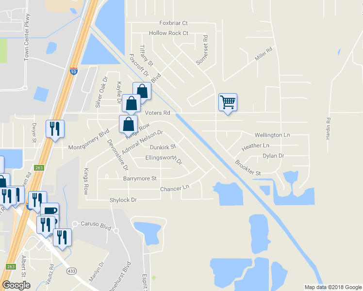 map of restaurants, bars, coffee shops, grocery stores, and more near 1803 Admiral Nelson Drive in Slidell