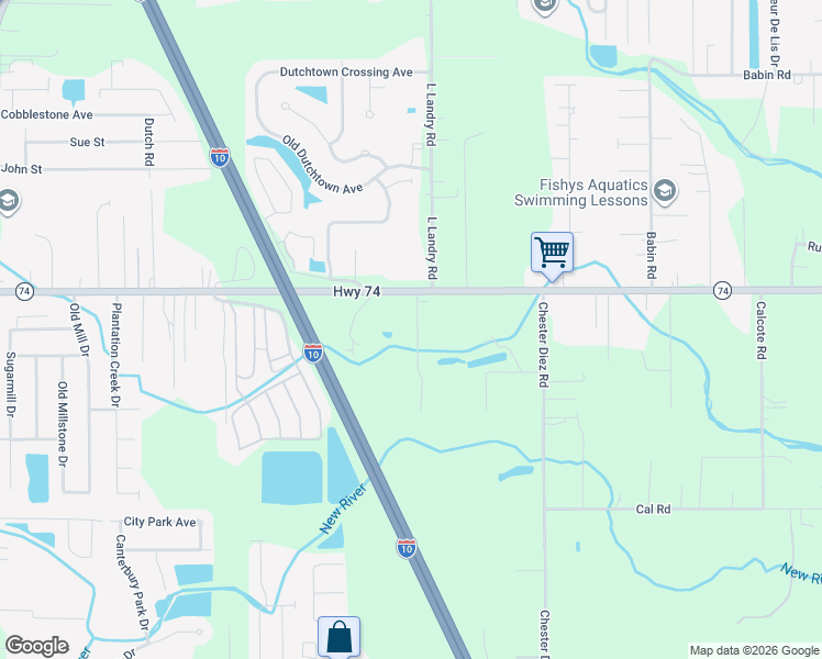 map of restaurants, bars, coffee shops, grocery stores, and more near 12472 Faucheux Road in Gonzales