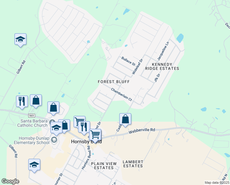 map of restaurants, bars, coffee shops, grocery stores, and more near 15011 Chamberlain Court in Austin