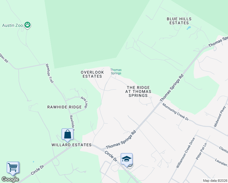 map of restaurants, bars, coffee shops, grocery stores, and more near 10507 Superview Drive in Austin