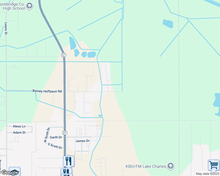 map of restaurants, bars, coffee shops, grocery stores, and more near 1112 Majestic Pines Drive in Sulphur