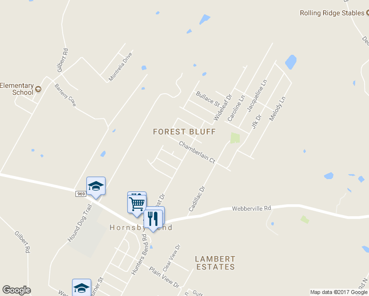 map of restaurants, bars, coffee shops, grocery stores, and more near 15009 Chamberlain Court in Austin