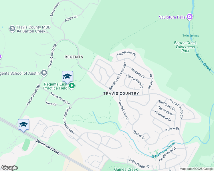 map of restaurants, bars, coffee shops, grocery stores, and more near 4209 Great Plains Dr in Austin