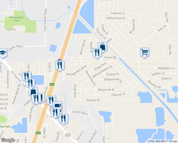 map of restaurants, bars, coffee shops, grocery stores, and more near 1403 Kings Row in Slidell