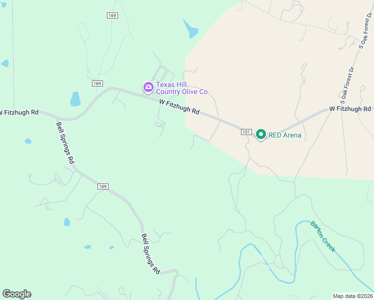 map of restaurants, bars, coffee shops, grocery stores, and more near 2505 West Fitzhugh Road in Dripping Springs