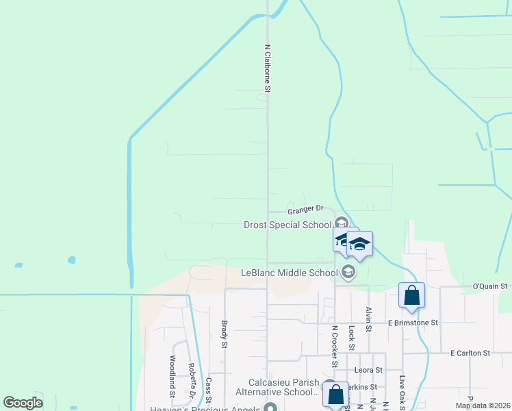 map of restaurants, bars, coffee shops, grocery stores, and more near 923 Mini Ranch Lane in Sulphur