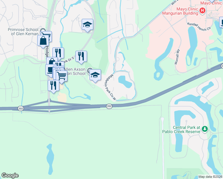 map of restaurants, bars, coffee shops, grocery stores, and more near 13645 Gordonia Court in Jacksonville