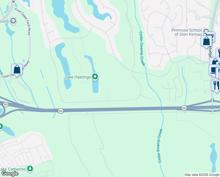 map of restaurants, bars, coffee shops, grocery stores, and more near 12810 Butler Boulevard in Jacksonville
