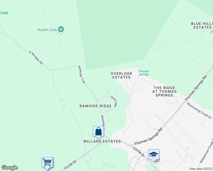 map of restaurants, bars, coffee shops, grocery stores, and more near 7737 Aria Loop in Austin