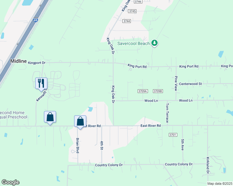 map of restaurants, bars, coffee shops, grocery stores, and more near 13061 King Oak Drive in Splendora