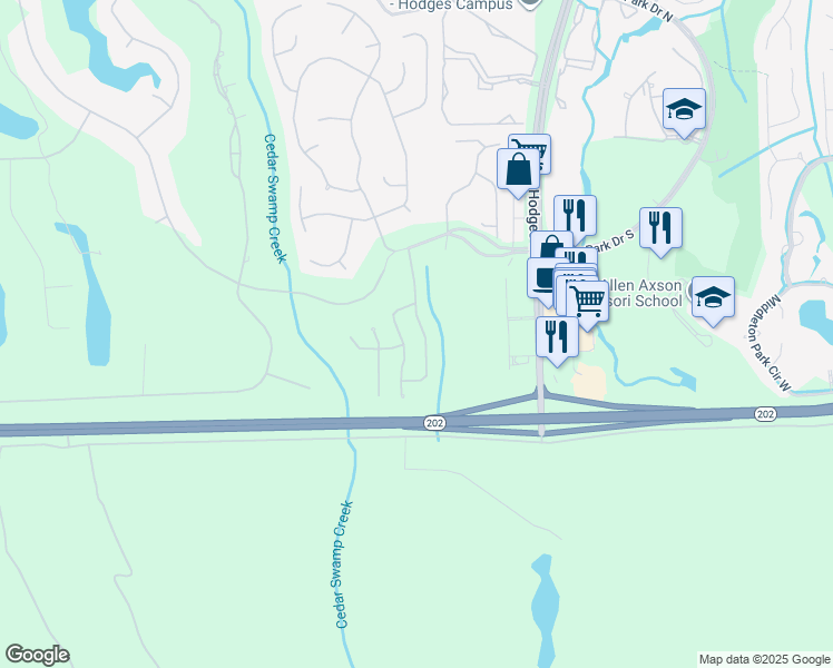 map of restaurants, bars, coffee shops, grocery stores, and more near 4719 Kernan Mill Lane East in Jacksonville