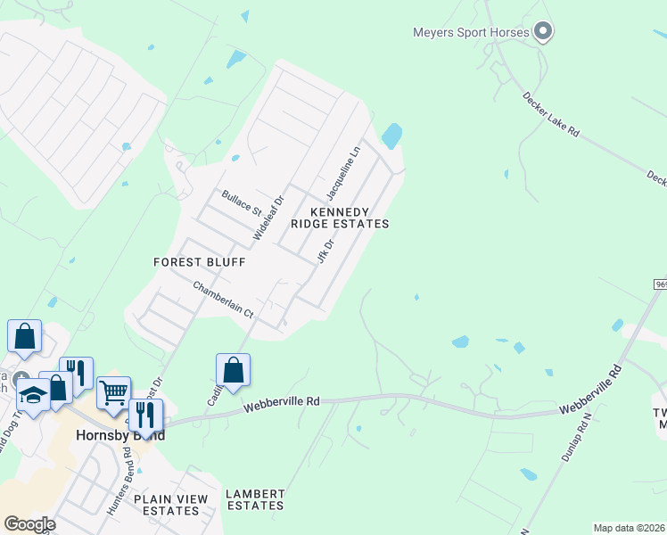 map of restaurants, bars, coffee shops, grocery stores, and more near 5705 Jfk Drive in Austin