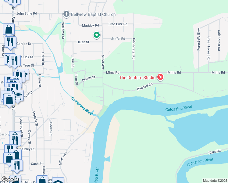 map of restaurants, bars, coffee shops, grocery stores, and more near 330 Bagdad Rd in Westlake