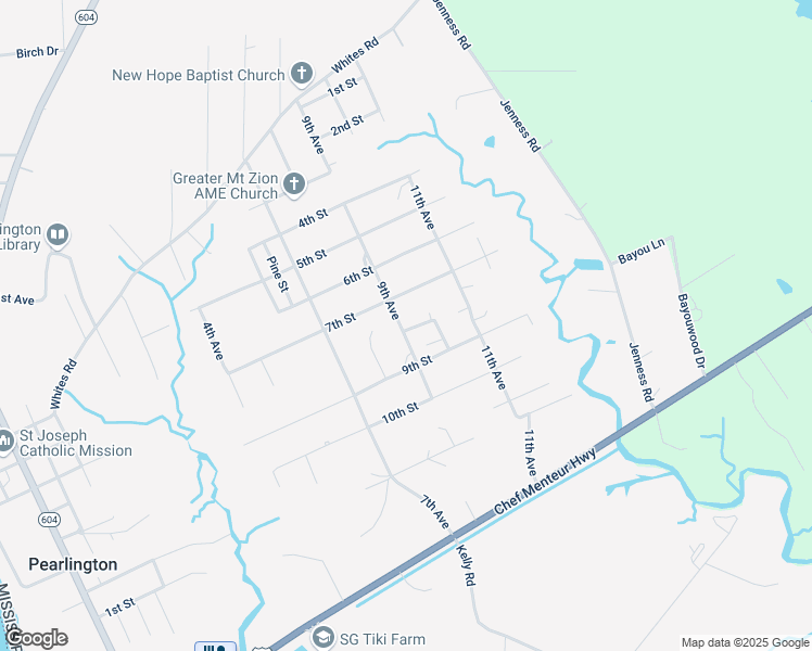 map of restaurants, bars, coffee shops, grocery stores, and more near 16066 8th Street in Pearlington
