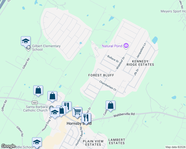 map of restaurants, bars, coffee shops, grocery stores, and more near 5610 Netleaf Road in Austin