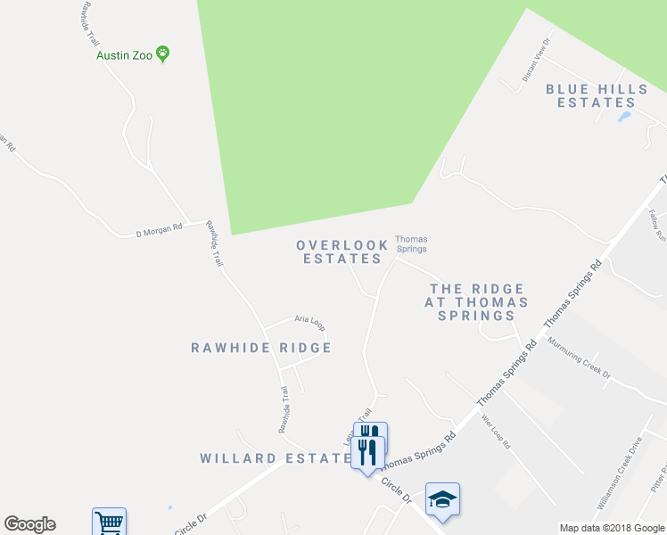 map of restaurants, bars, coffee shops, grocery stores, and more near 10709 Superview Drive in Austin