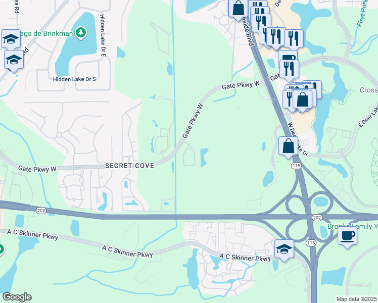 map of restaurants, bars, coffee shops, grocery stores, and more near 4890 Florida Club Circle in Jacksonville
