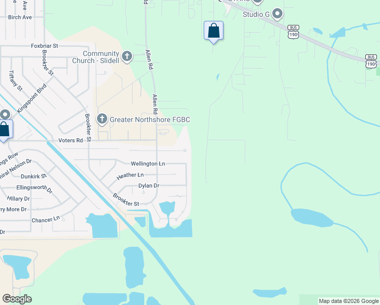 map of restaurants, bars, coffee shops, grocery stores, and more near 1000 Clairise Court in Slidell