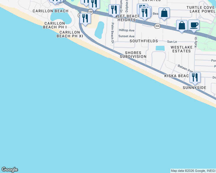 map of restaurants, bars, coffee shops, grocery stores, and more near in Laguna Beach