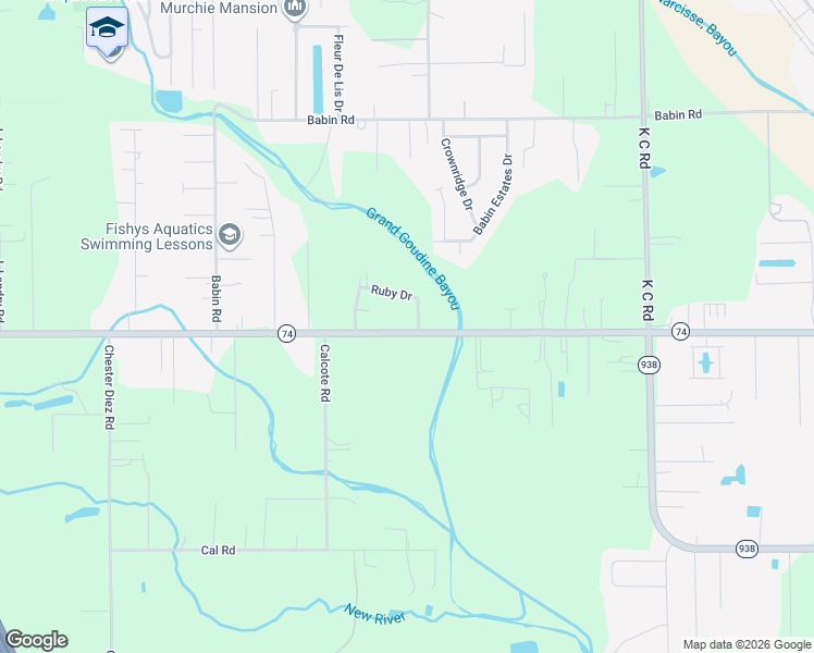 map of restaurants, bars, coffee shops, grocery stores, and more near 38522 Louisiana 74 in Gonzales