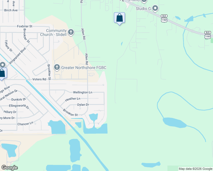 map of restaurants, bars, coffee shops, grocery stores, and more near 1000 Clairise Court in Slidell