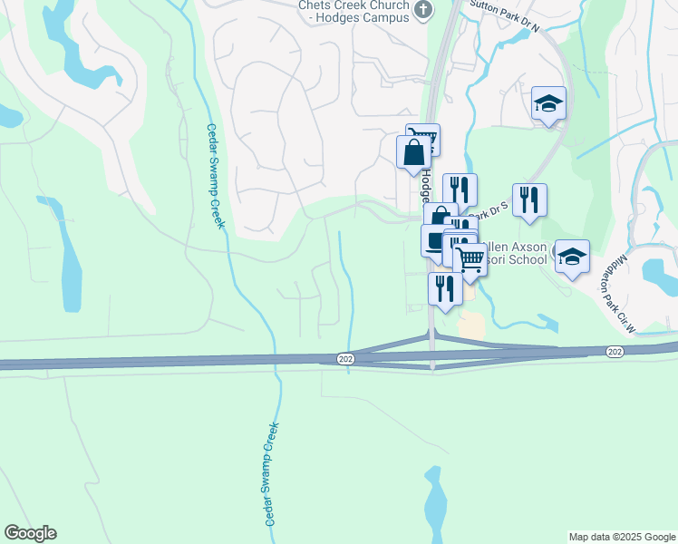 map of restaurants, bars, coffee shops, grocery stores, and more near 4719 Kernan Mill Lane East in Jacksonville