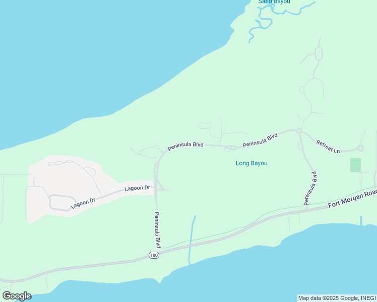 map of restaurants, bars, coffee shops, grocery stores, and more near 301 Peninsula Blvd in Gulf Shores
