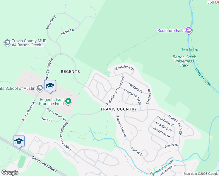 map of restaurants, bars, coffee shops, grocery stores, and more near 5211 Moon Shadow Drive in Austin